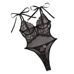 Lace Embroidery See-through Body-shaping Corsets With Steel Ring - kinko