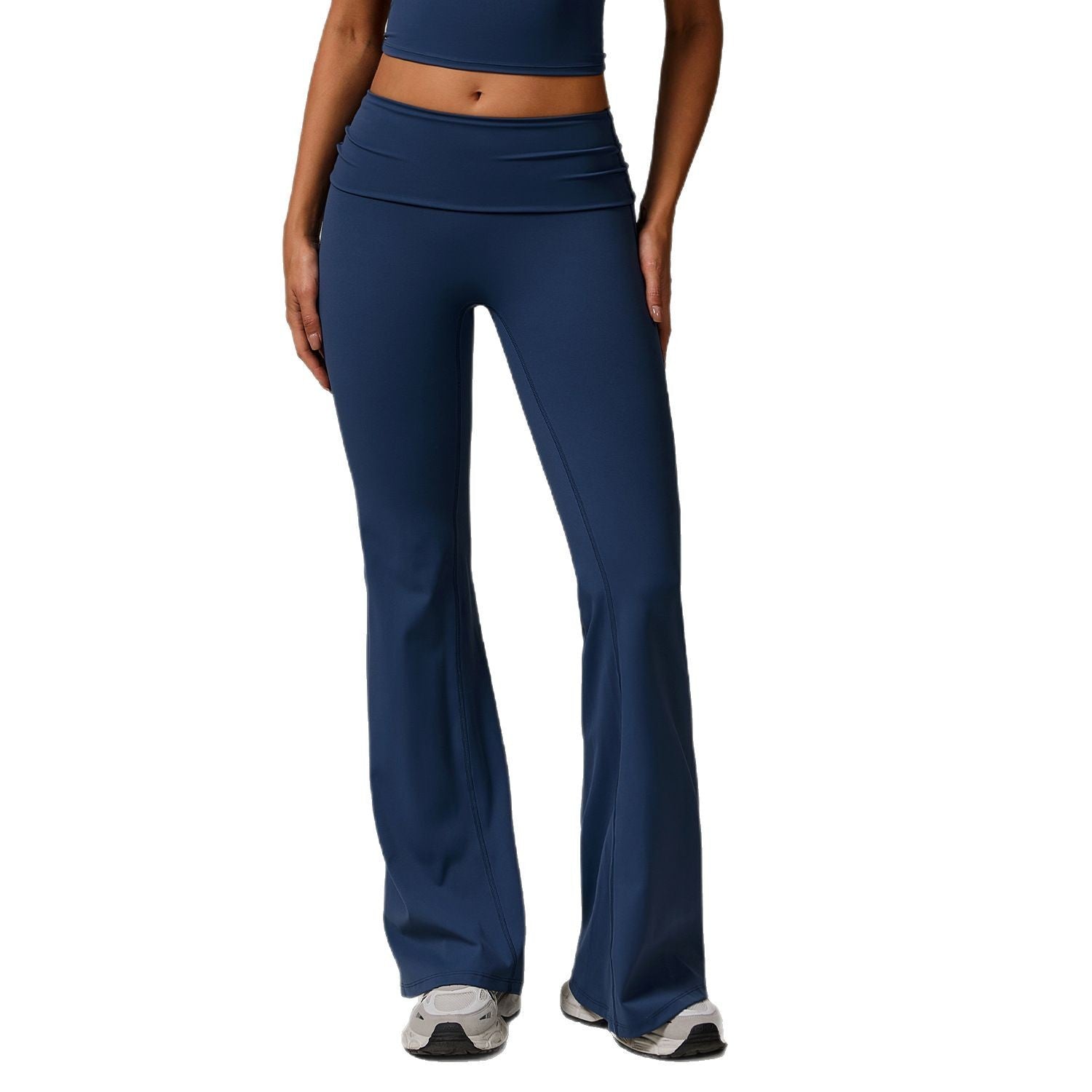 Women's Casual Folding High Waist Yoga Pants - kinko
