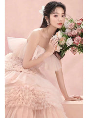 Street Photography Pettiskirt Colored Mesh Temperament Banquet Light Wedding Dress - kinko