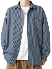 Denim Shirt Men's Shirt Early Outdoor Casual Blue Overalls - kinko