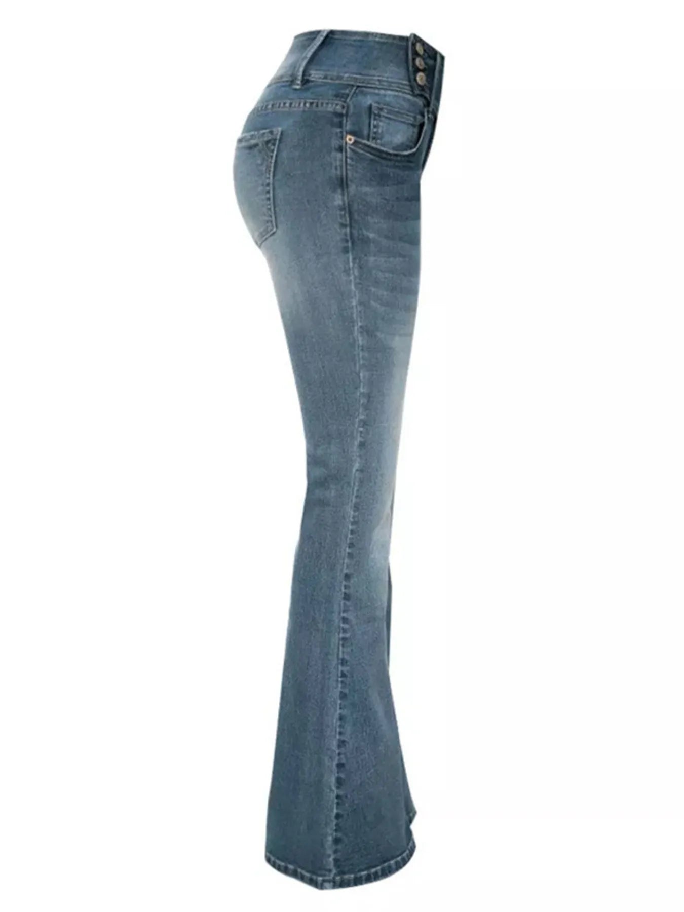 Full Size Vintage Wash Flare Jeans Plus Size - kinko