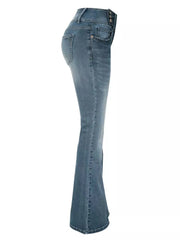 Full Size Vintage Wash Flare Jeans Plus Size - kinko