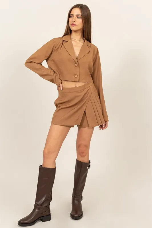 HYFVE Cropped Button-Down Blazer - kinko