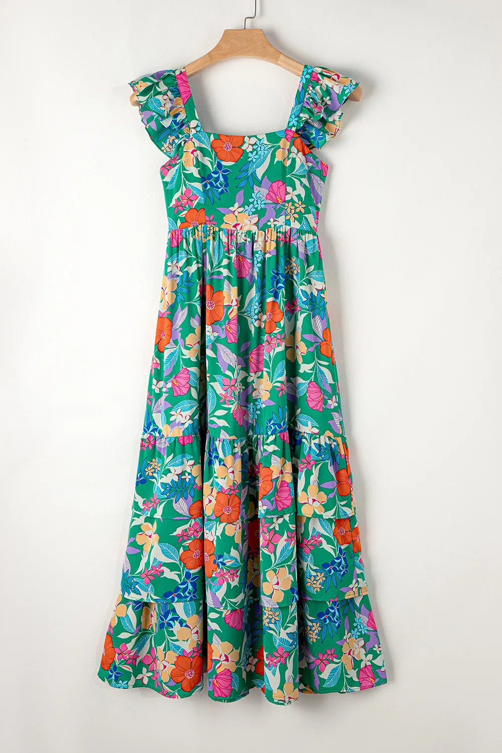 Tiered Ruffled Printed Sleeveless Dress - kinko