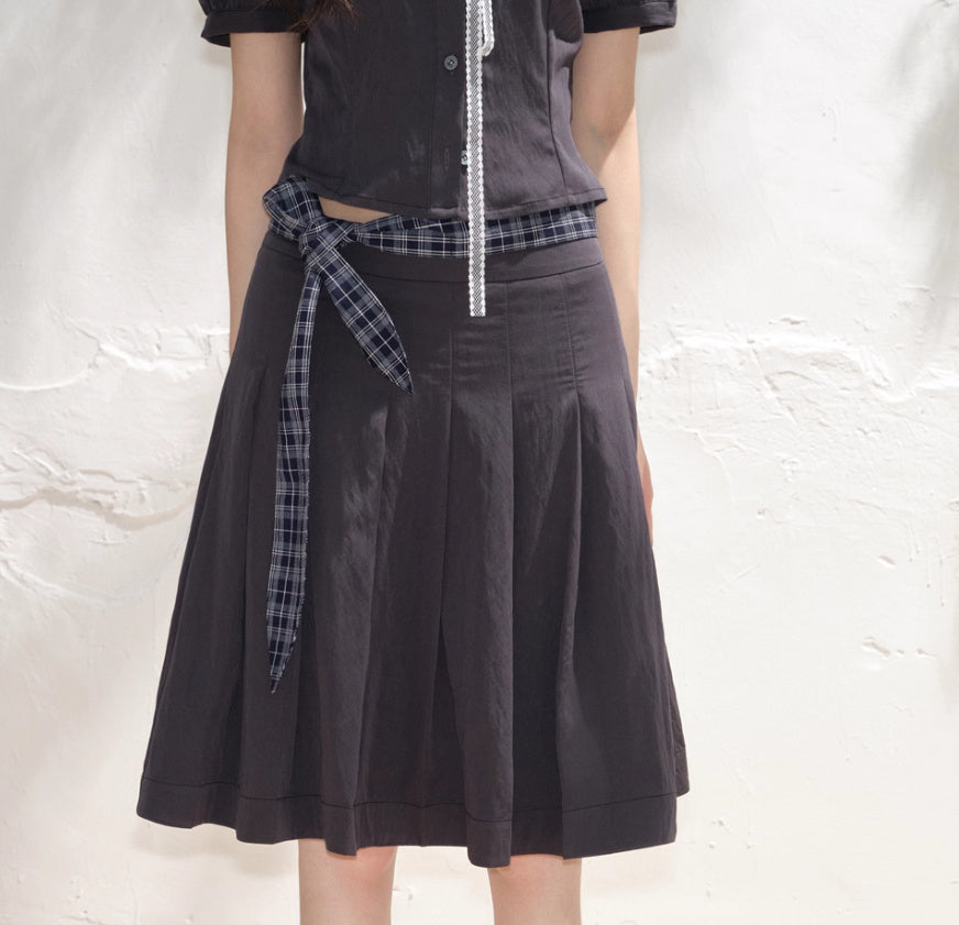 Summer Lace-up Skirt For Women All-matching A- Line Skirt - kinko