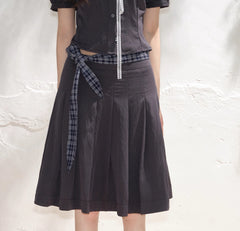 Summer Lace-up Skirt For Women All-matching A- Line Skirt - kinko