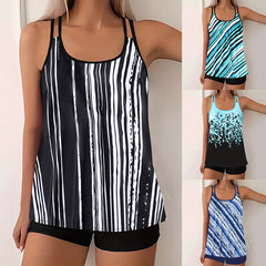 Women's European And American-style Split Plus Size Printed Swimsuit - kinko