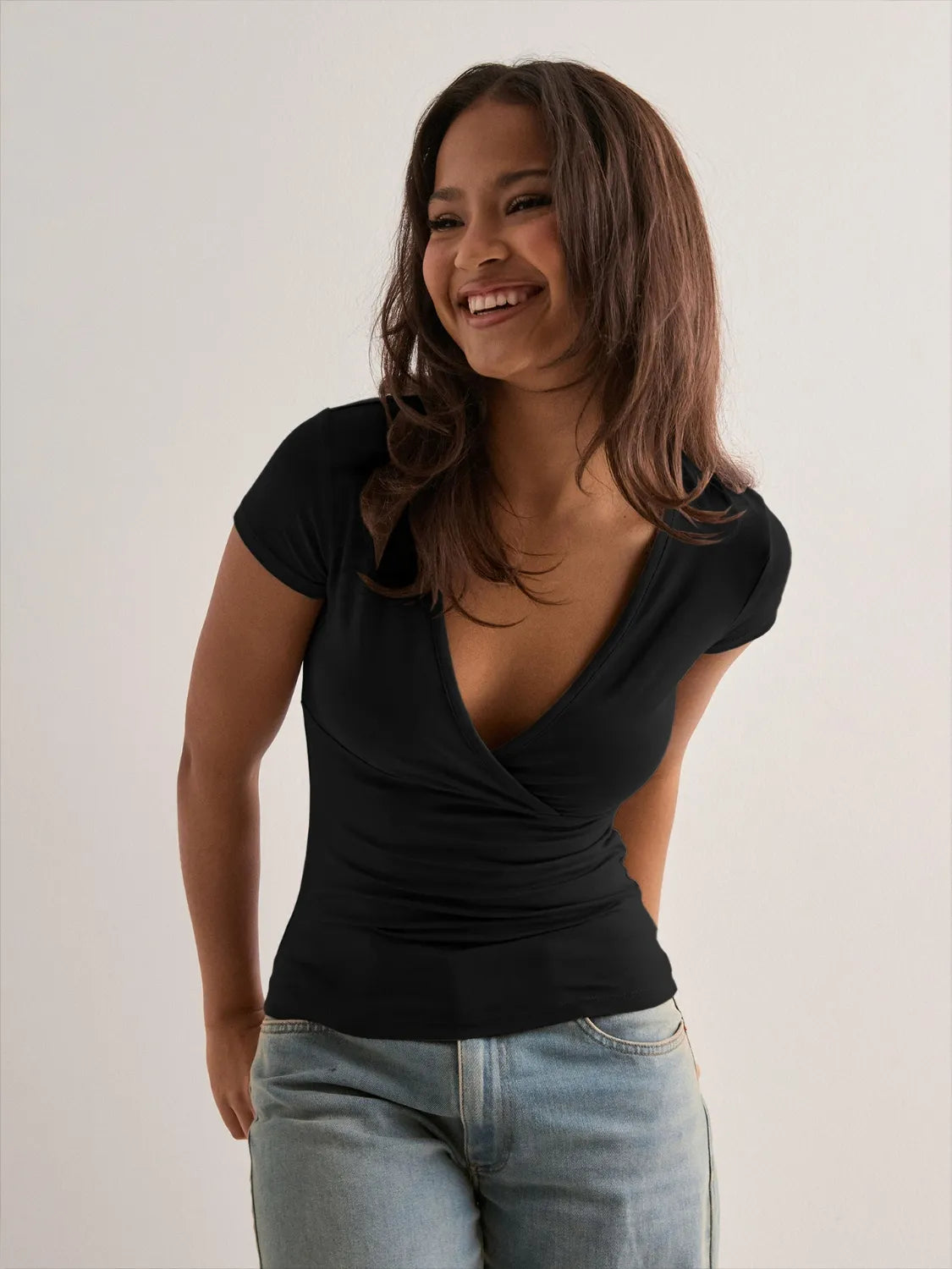 Surplice Short Sleeve T-Shirt - kinko