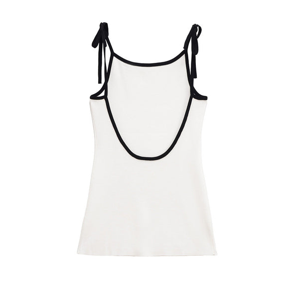 Damenmode Farbkontrast Bowknot Kleid