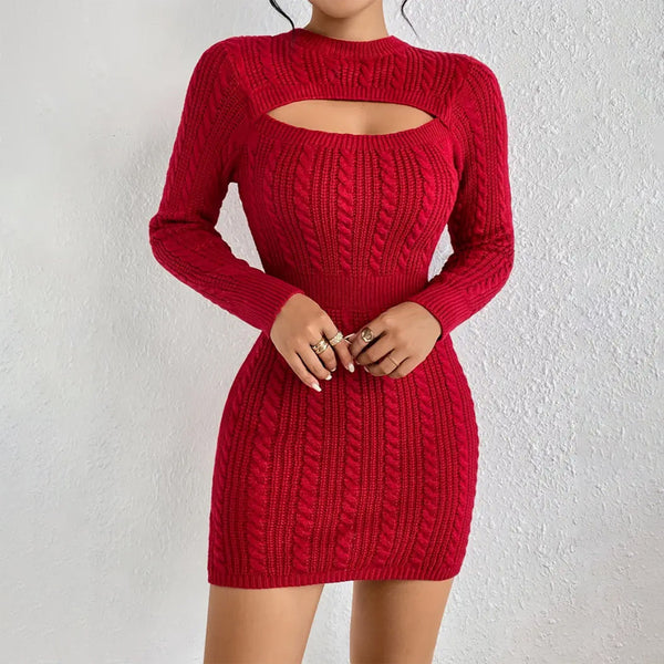 Ausgehöhltes, tailliertes Damen-Kleidungspaket mit Hüftpullover