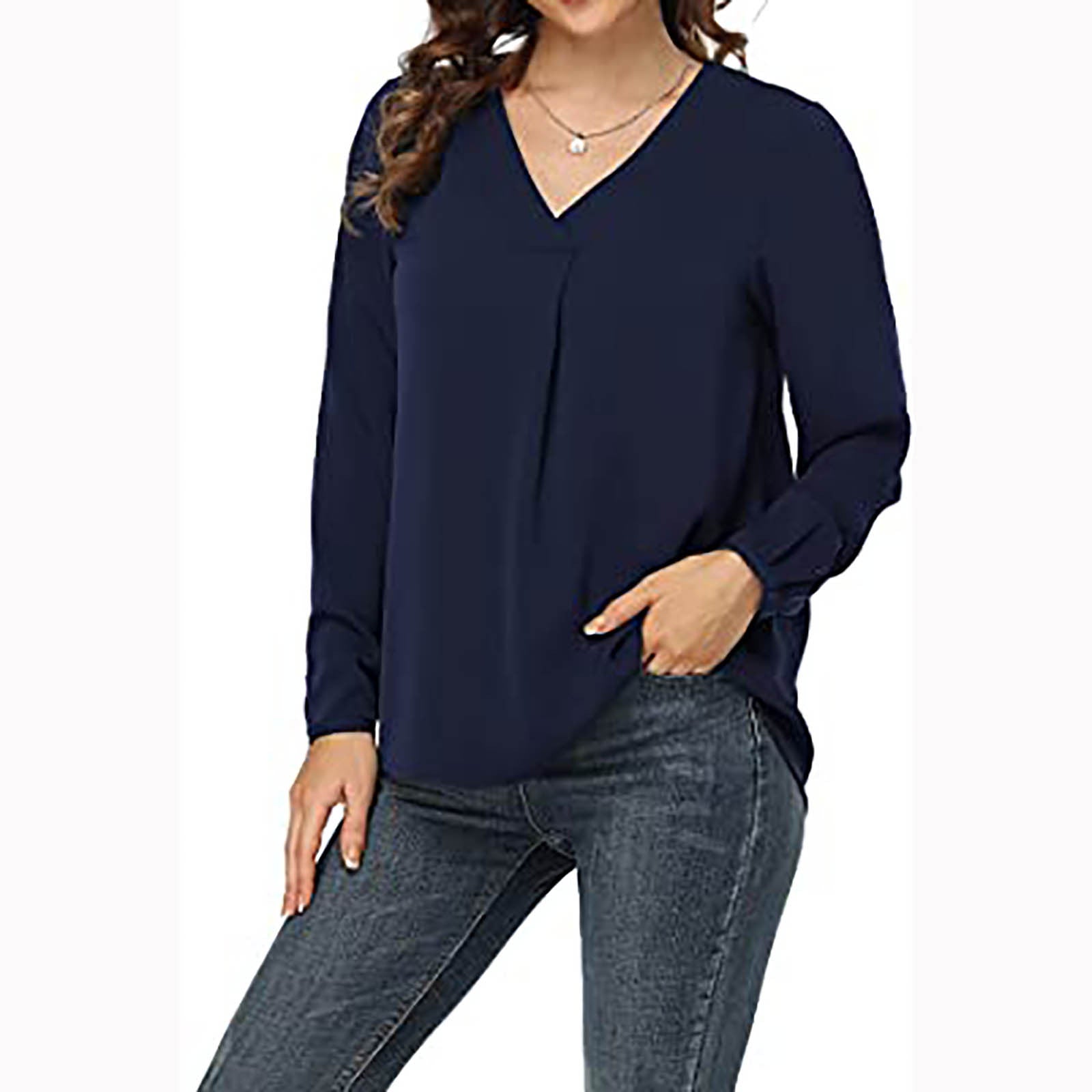 Women's Clothing Casual V-neck Temperament Top - kinko