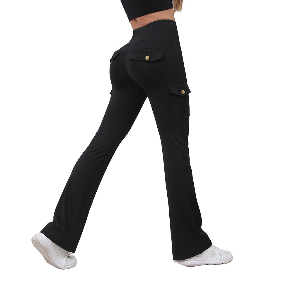 Pocket High Waist Hip Lift Quick-drying Breathable Tight Casual Fitness Sports Pants - kinko
