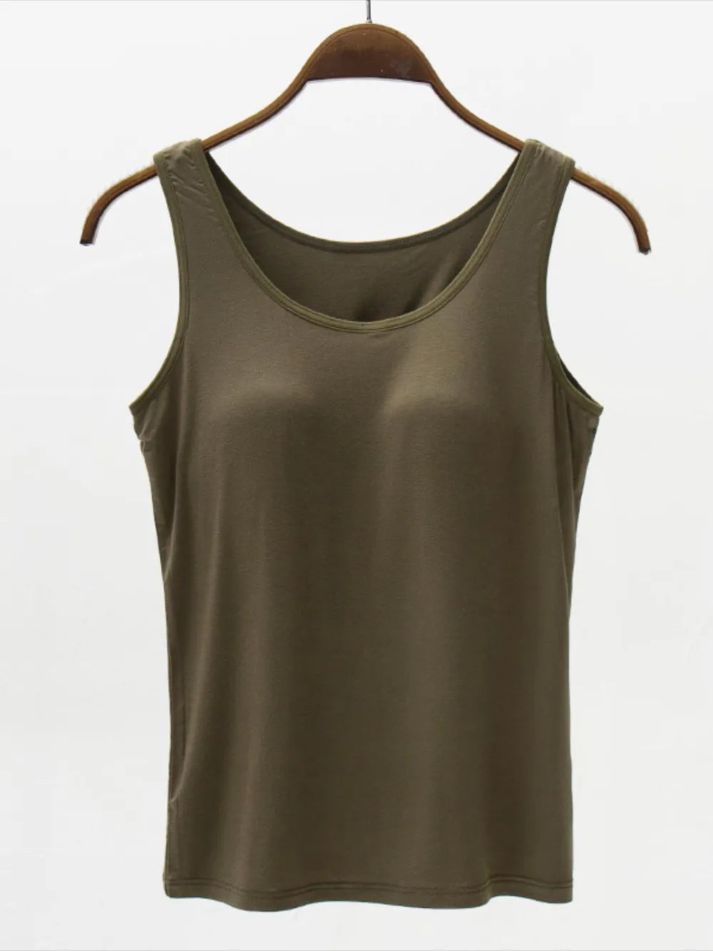 Full Size Wide Strap Modal Tank with Bra - kinko
