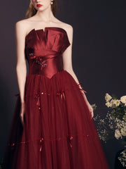 Red Long Dress Heavy-duty Tube Top For Women - kinko
