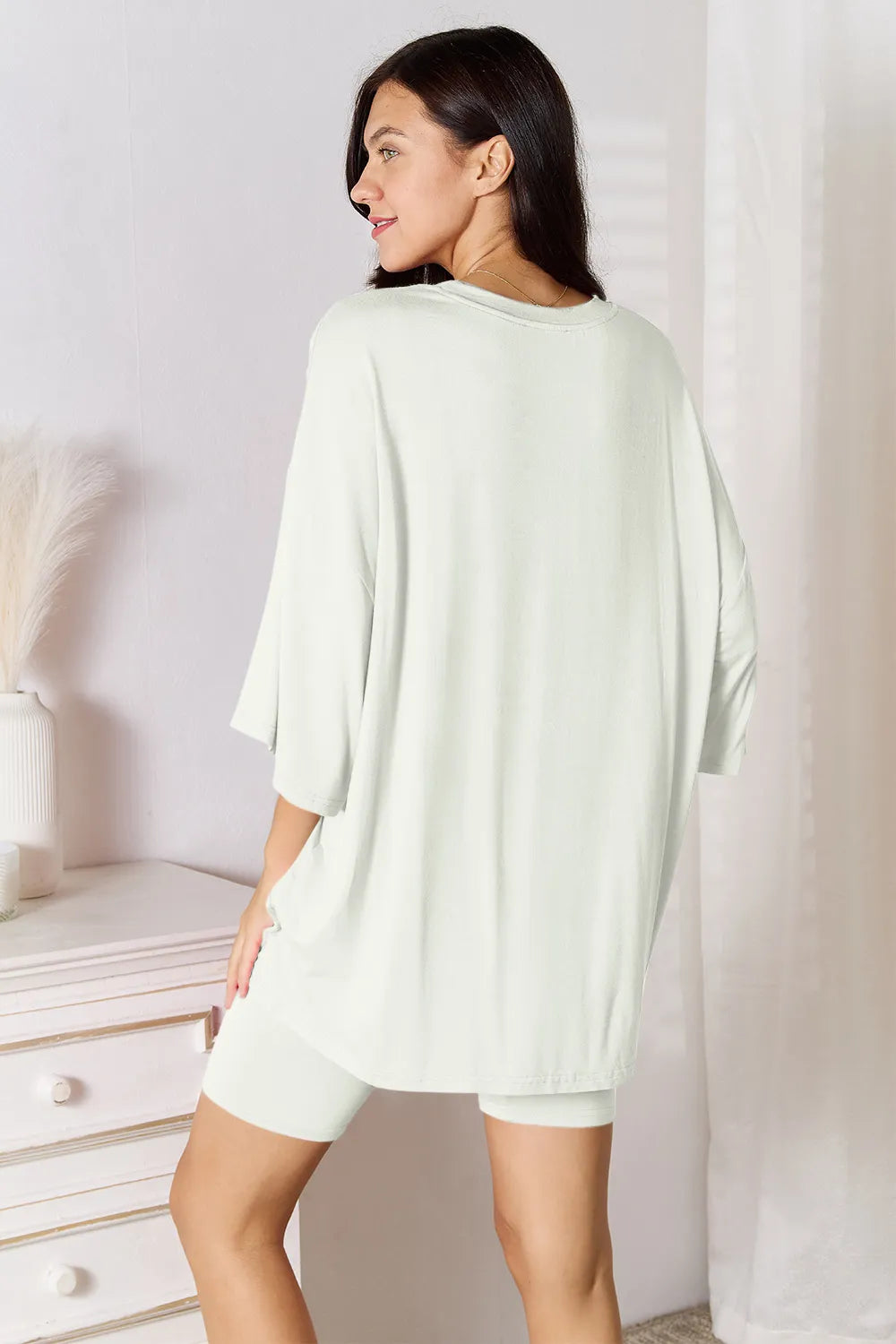 Basic Bae Full Size Soft Rayon Three-Quarter Sleeve Top and Shorts Set - kinko