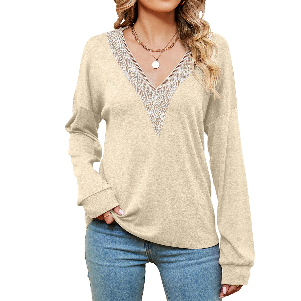 Women's Fashion Color Contrast Loose-fitting T-shirt Top - kinko