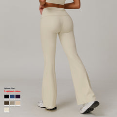 Women's Casual Folding High Waist Yoga Pants - kinko