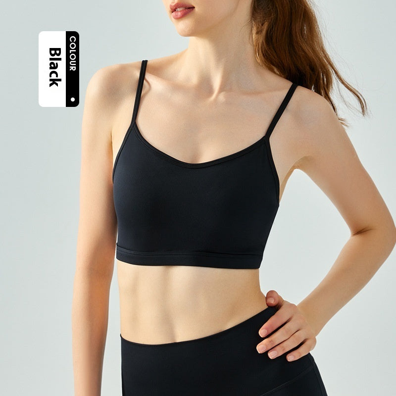 Yoga Vest Women's Water Drop Fixed Cup Spaghetti Strap Underwear - kinko