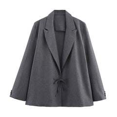 Small New Spring And Autumn Linen Minimalist Blazer - kinko