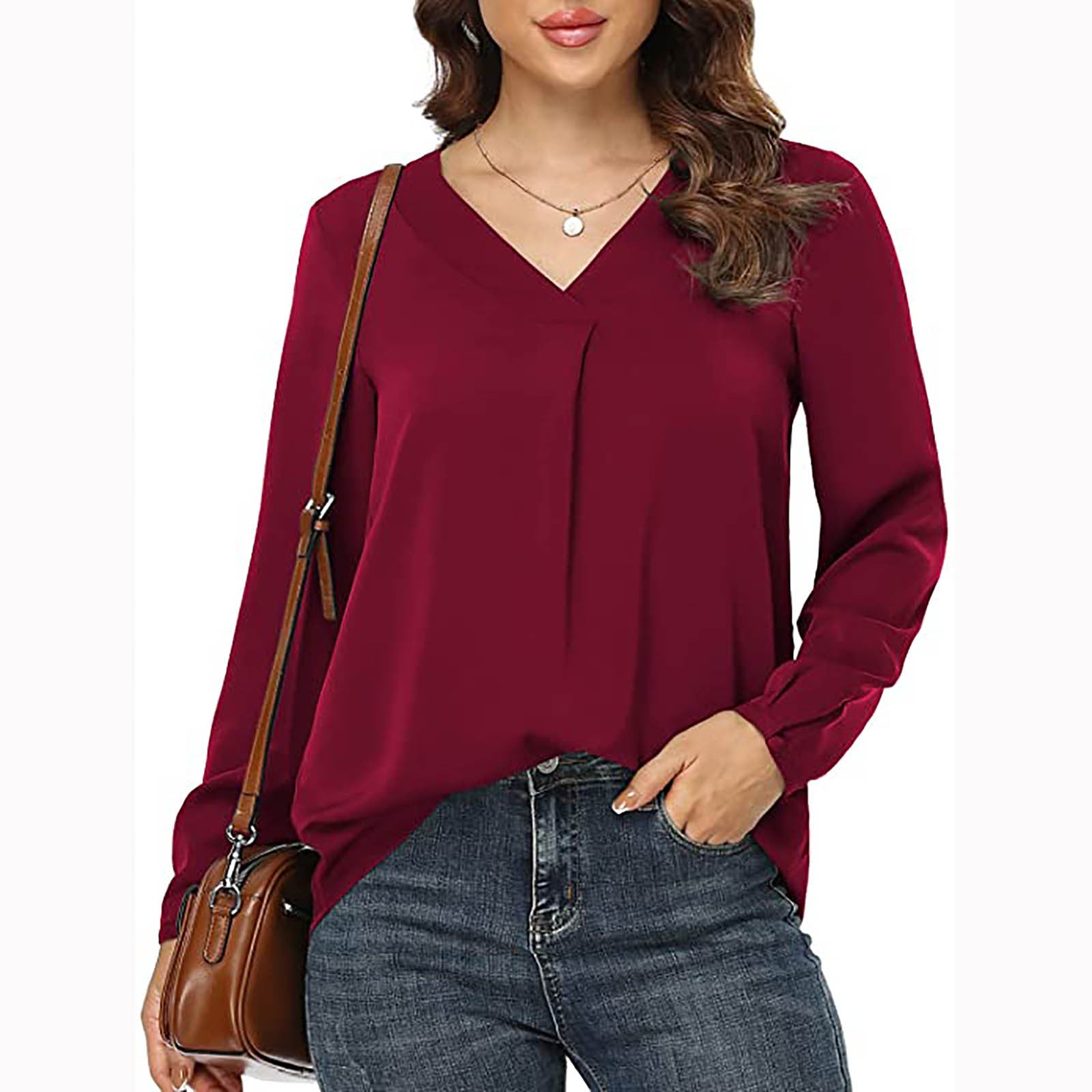 Women's Clothing Casual V-neck Temperament Top - kinko