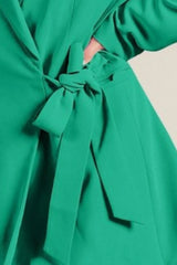 BiBi Wrap Tie Detailed Long Blazer - kinko