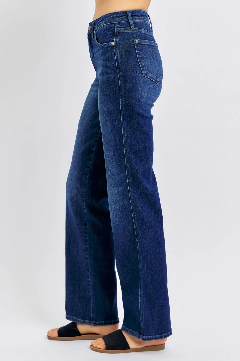 Judy Blue Full Size Tummy Control Straight Jeans Plus Size - kinko