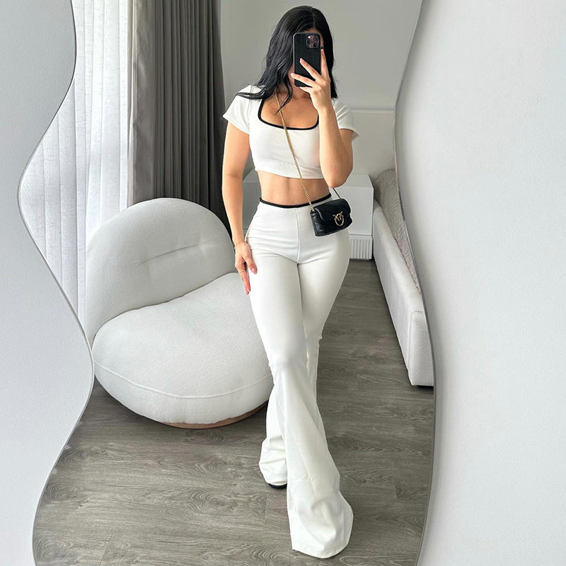 Comfortable Low Waist Elastic Navel Slightly Pull Slimming Suit - kinko