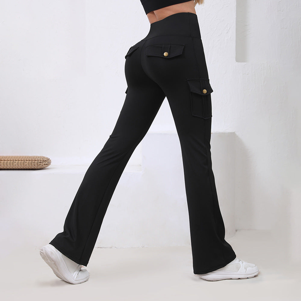 Pocket High Waist Hip Lift Quick-drying Breathable Tight Casual Fitness Sports Pants - kinko
