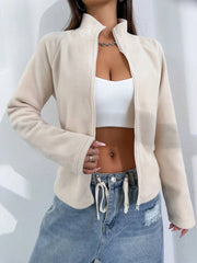Zip Up Long Sleeve Jacket - kinko
