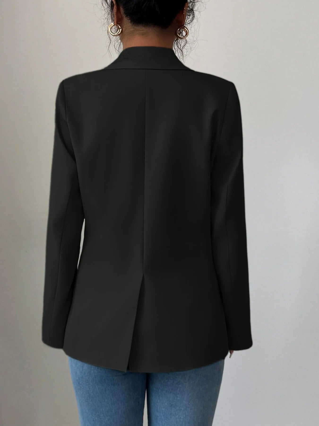 One Button Lapel Collar Blazer - kinko