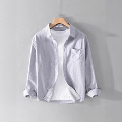 Solid Color Shirt Boys Coat Spring And Autumn Long Sleeve White Autumn Top - kinko