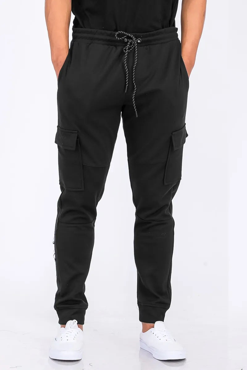 WEIV Men's Full Size Cargo Jogger Sweats Plus Size - kinko