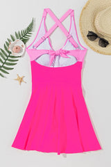 Crisscross V-Neck One-Piece Swimwear - kinko