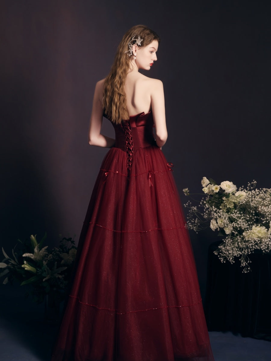 Red Long Dress Heavy-duty Tube Top For Women - kinko