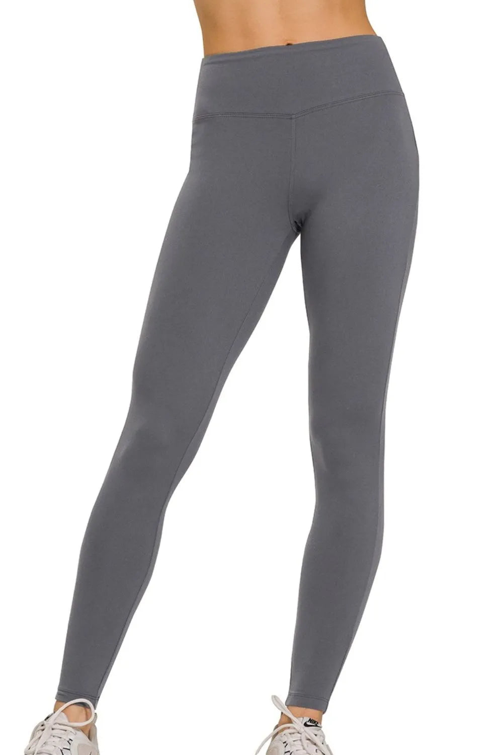 Zenana Microfiber Waistband Leggings - kinko