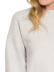 Zenana Fleece Crewneck Long Sleeve Sweatshirt - kinko