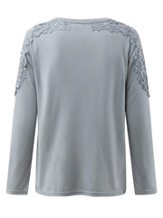 Full Size Cutout Round Neck Long Sleeve T-Shirt - kinko