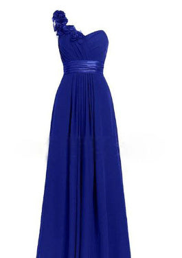 Women's Multi Colored Slanted Neck Sleeveless Strapless Long Dress - kinko