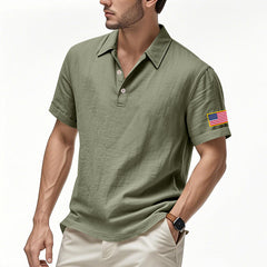American Summer Linen Short Sleeve Men Clothing