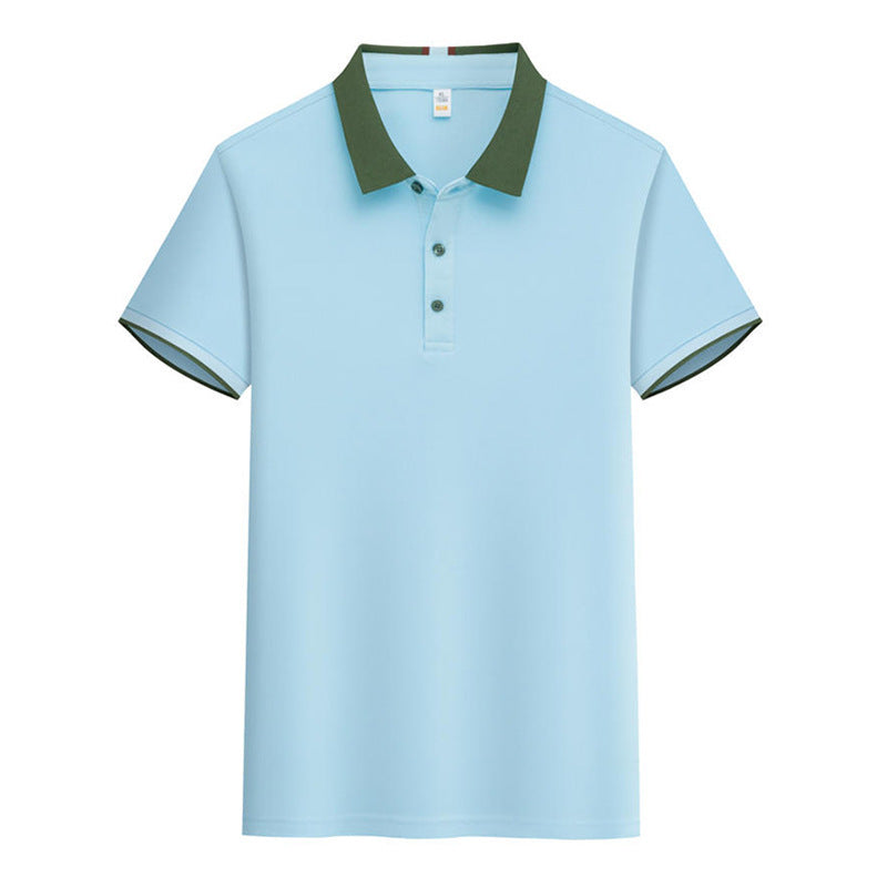 Contrast Color Lapels Polo Shirt - kinko