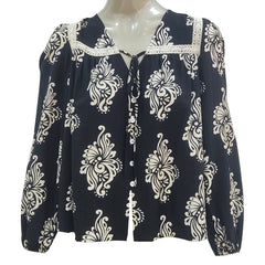Women's Long-sleeved Printed Cotton Shirt - kinko