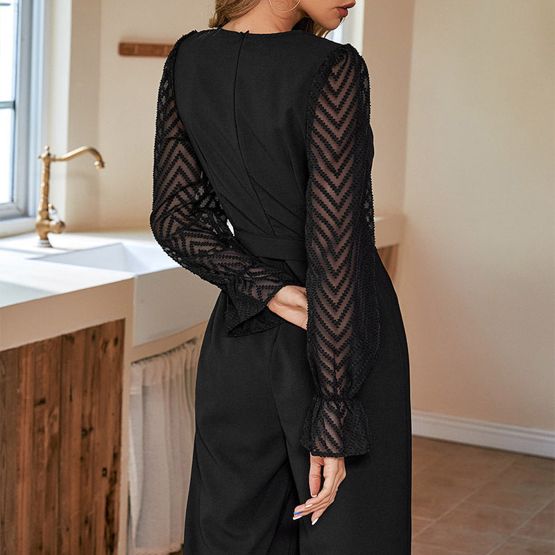 Women's Black Slim-fit European And American Jumpsuit - kinko