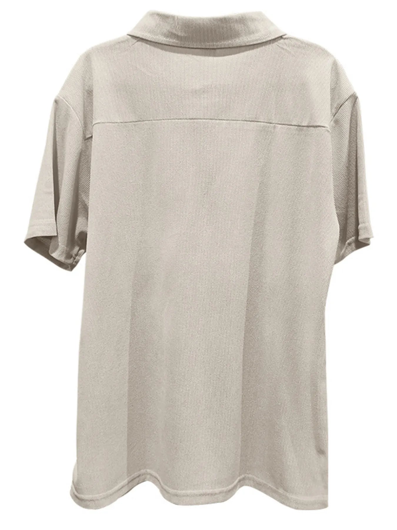 Men's Full Size Quarter Zip Short Sleeve Polo and Pants Set Plus Size - kinko