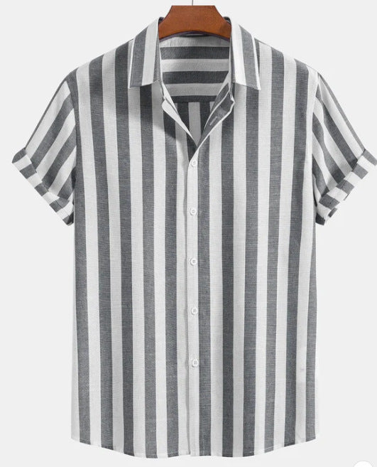 Fashionable Summer New Short-sleeved Printed Shirt For Men - kinko
