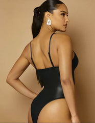 Sexy PU Leather Body-shaping One-piece Suit And Pants - kinko