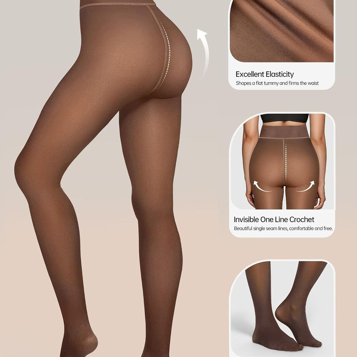 Black See-through Plus Size Women's Leggings - kinko