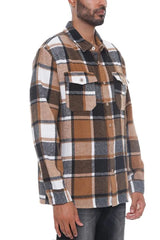 WEIV Men's Full Size Checkered Soft Flannel Shacket Plus Size - kinko