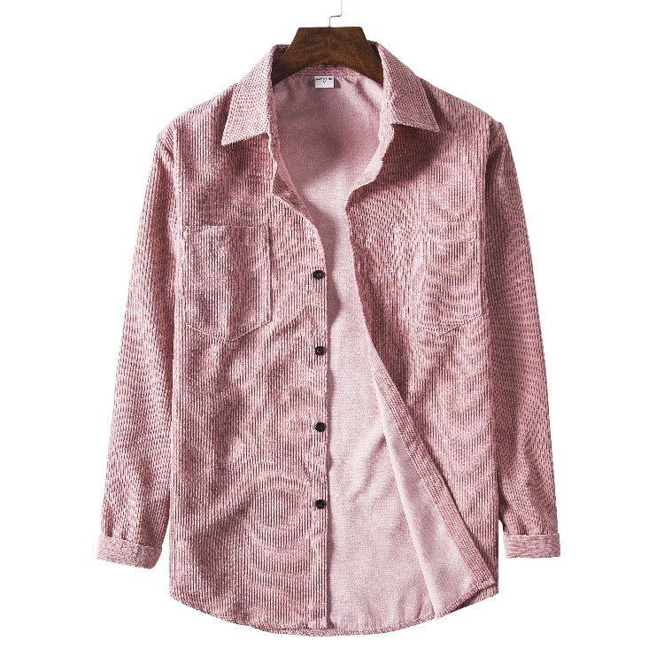 Autumn New Men's Solid-color Corduroy Long Sleeves - kinko