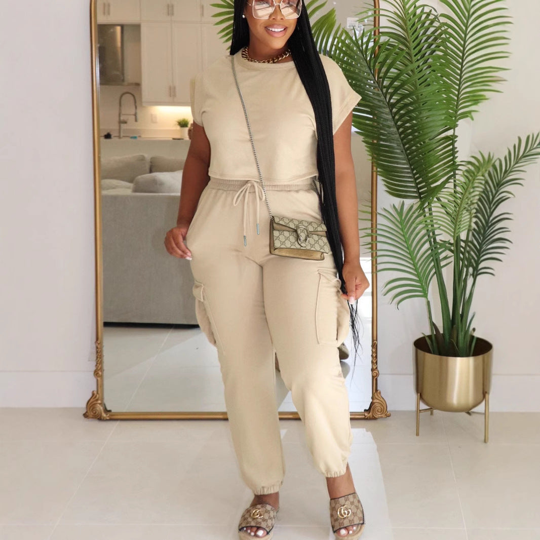European And American Leisure Suit Top And Trousers - kinko