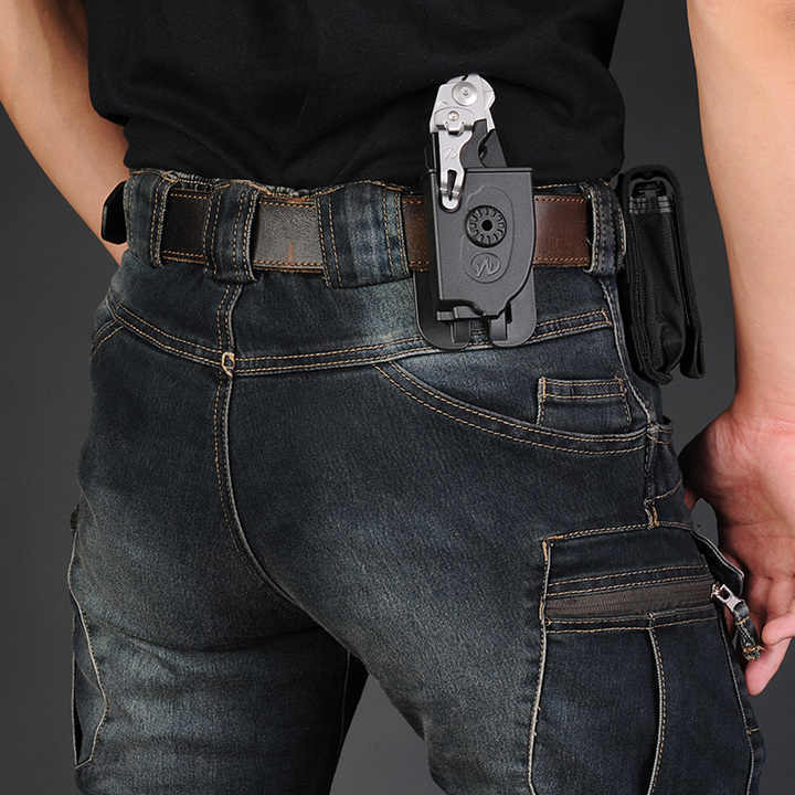 Tactical Jeans Straight Slim Training Men's Trousers - kinko